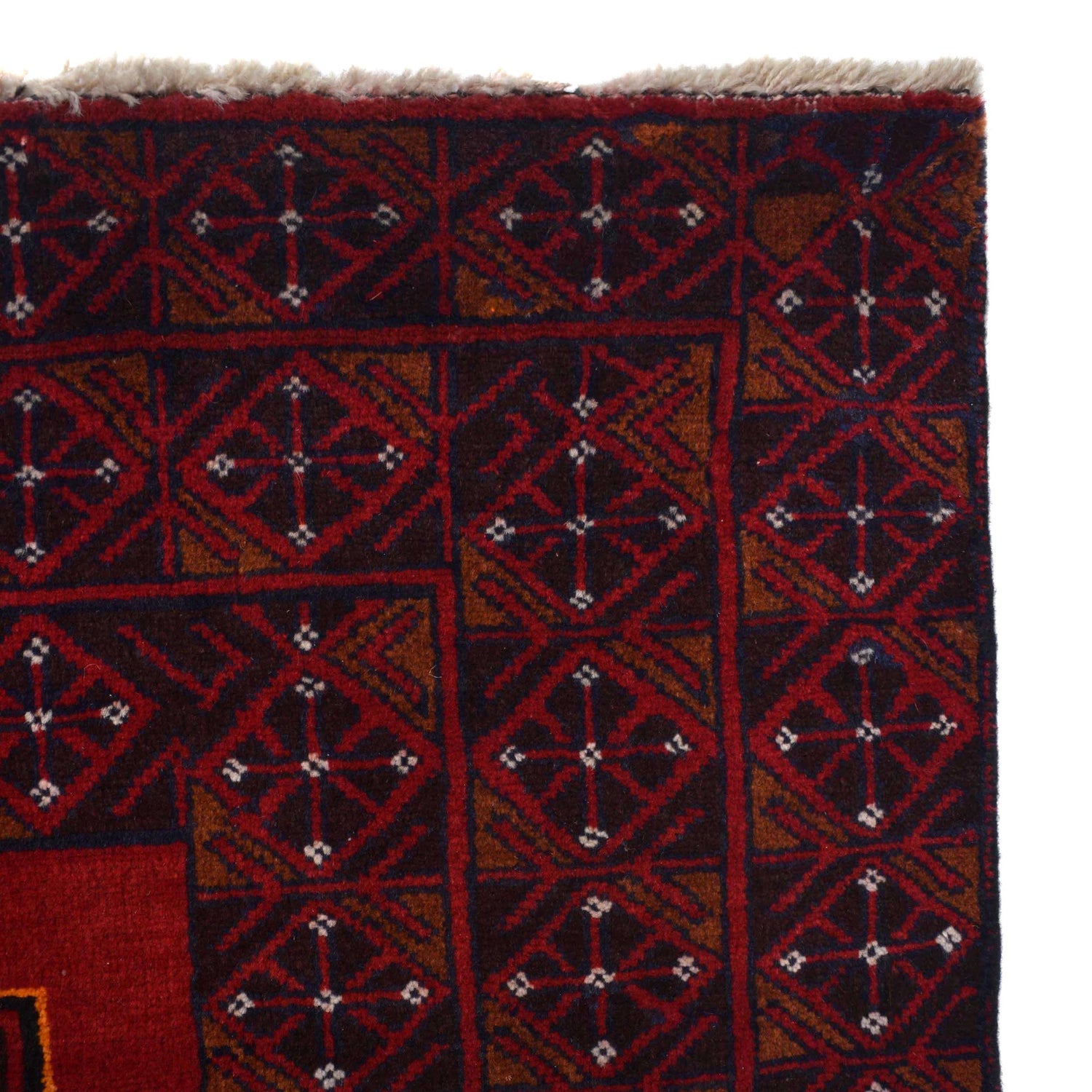Baluchi Rug Handmade Deep Red Geometric 10x13 ft