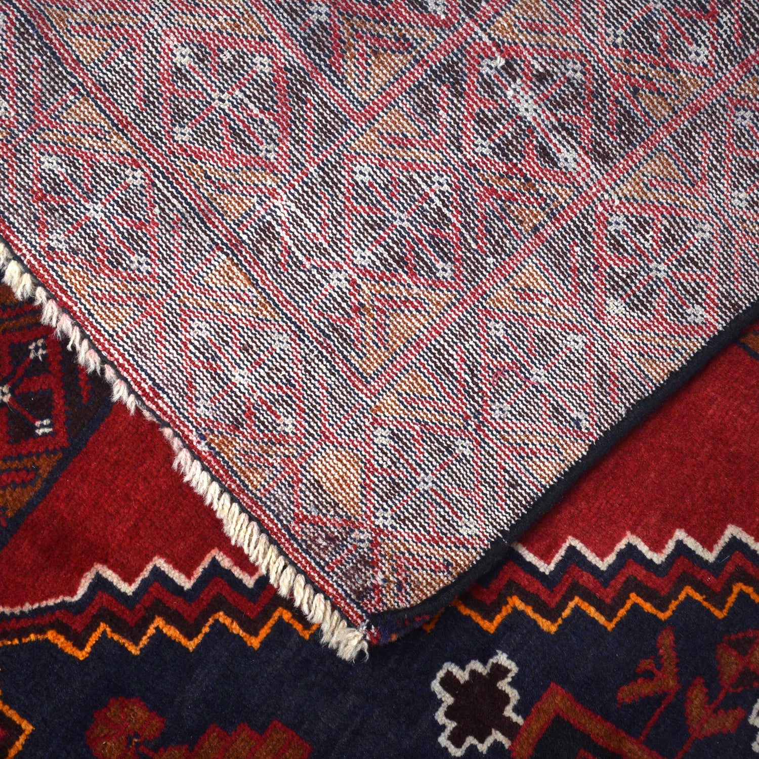 Baluchi Rug Handmade Deep Red Geometric 10x13 ft