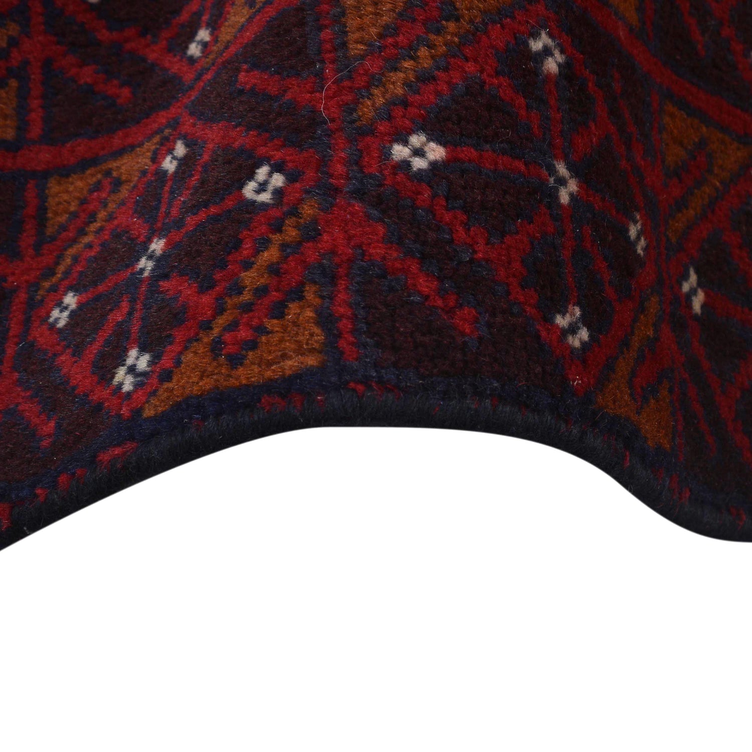 Baluchi Rug Handmade Deep Red Geometric 10x13 ft