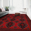 Baluchi Rug Handmade Deep Red Geometric 10x13 ft
