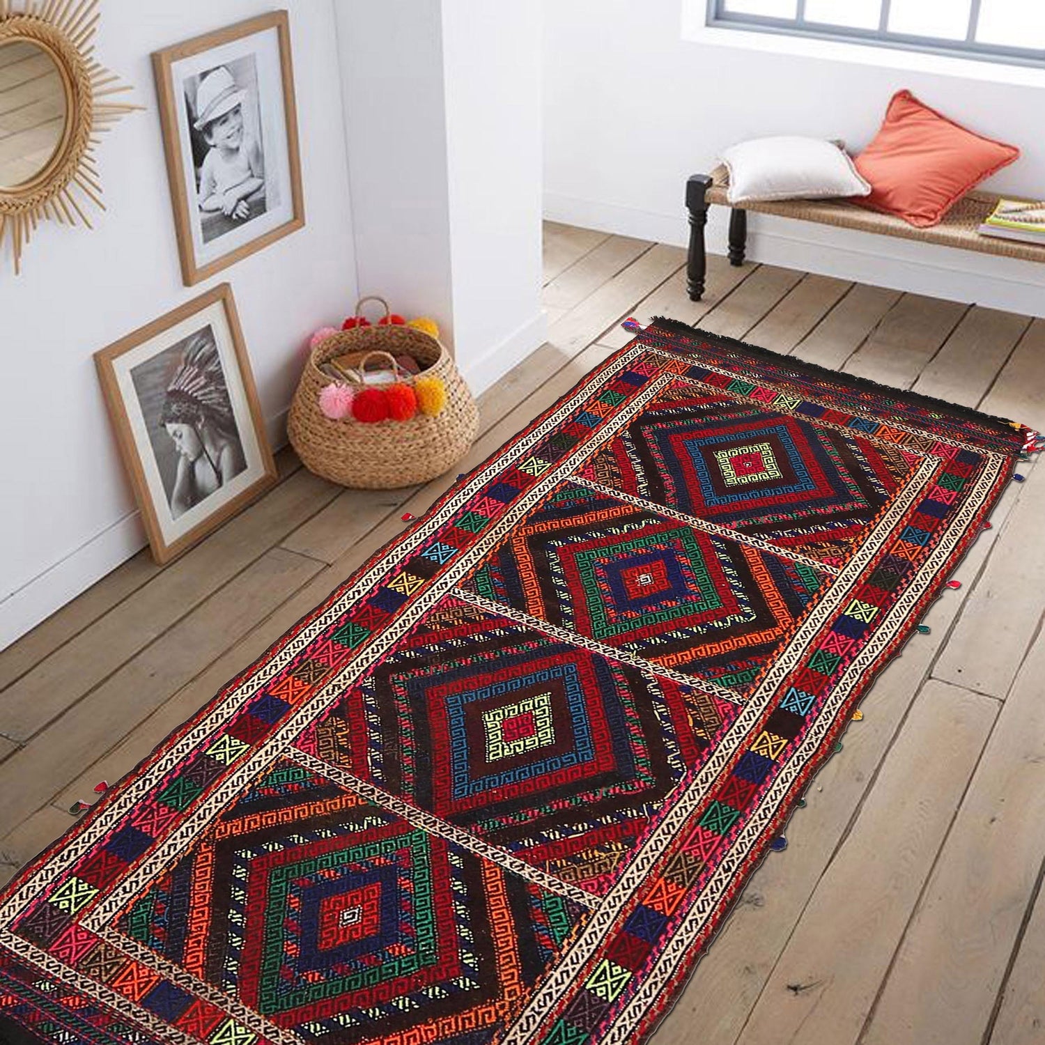 Suzuni Kilim Runner Handmade Multi 5' Runner