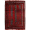 Khoja Roshnai Area Rug Handmade Deep Red Floral 4x7 ft