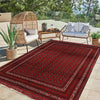 Khoja Roshnai Area Rug Handmade Deep Red Floral 4x7 ft