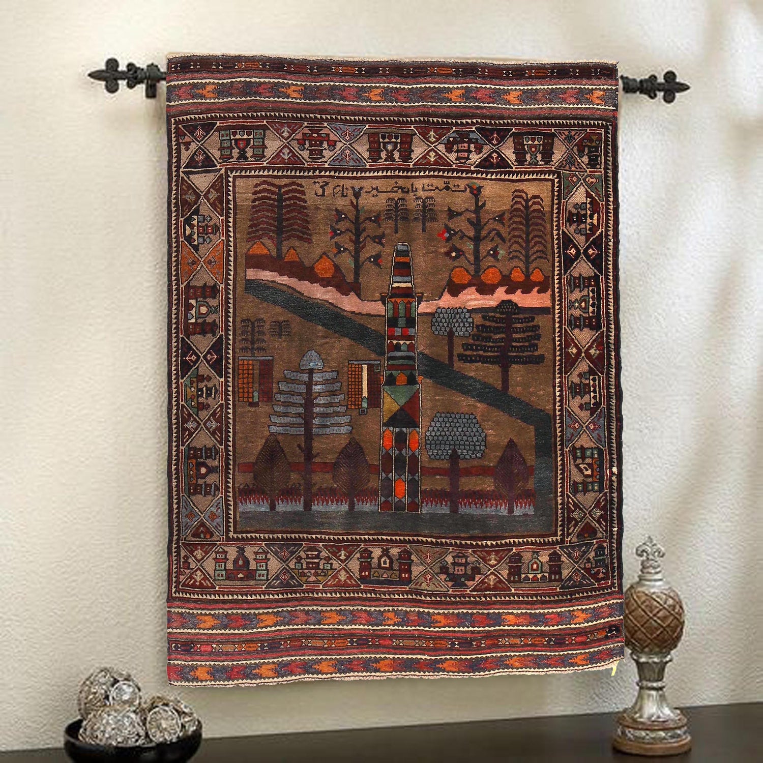 Pictorial Rug Handmade Multi Design