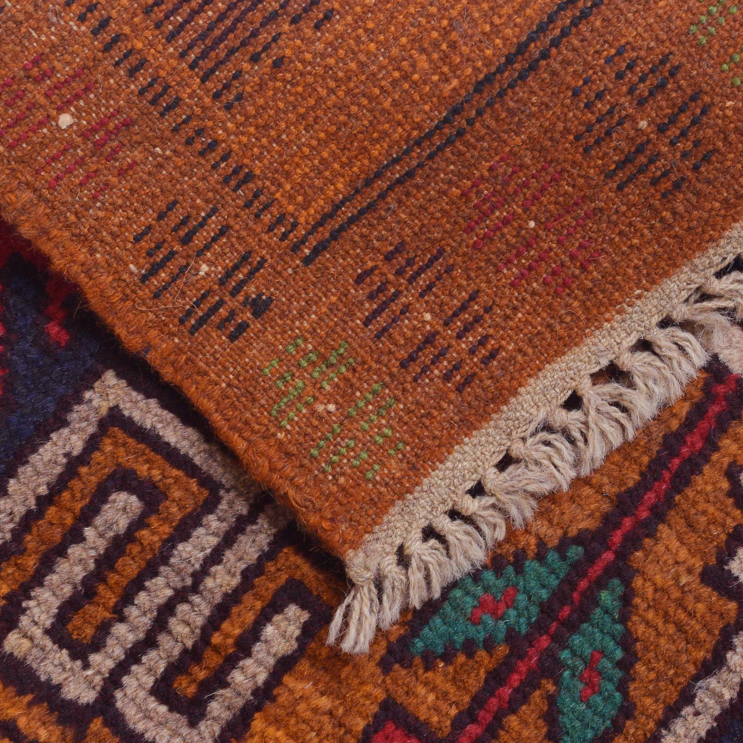 Baluchi Runner Rug Handmade Orange 8' Runner