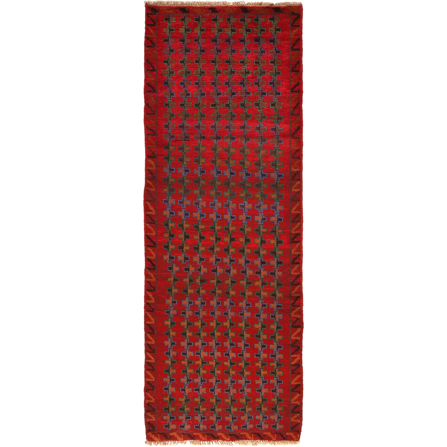 Baluchi Runner Rug Handmade Red 8' Runner