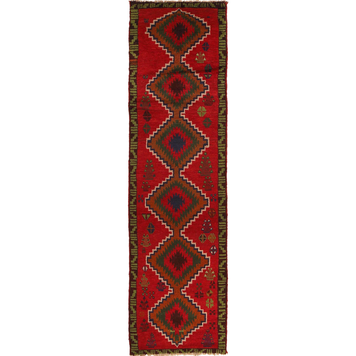 Baluchi Runner Rug Handmade Red 10' Runner