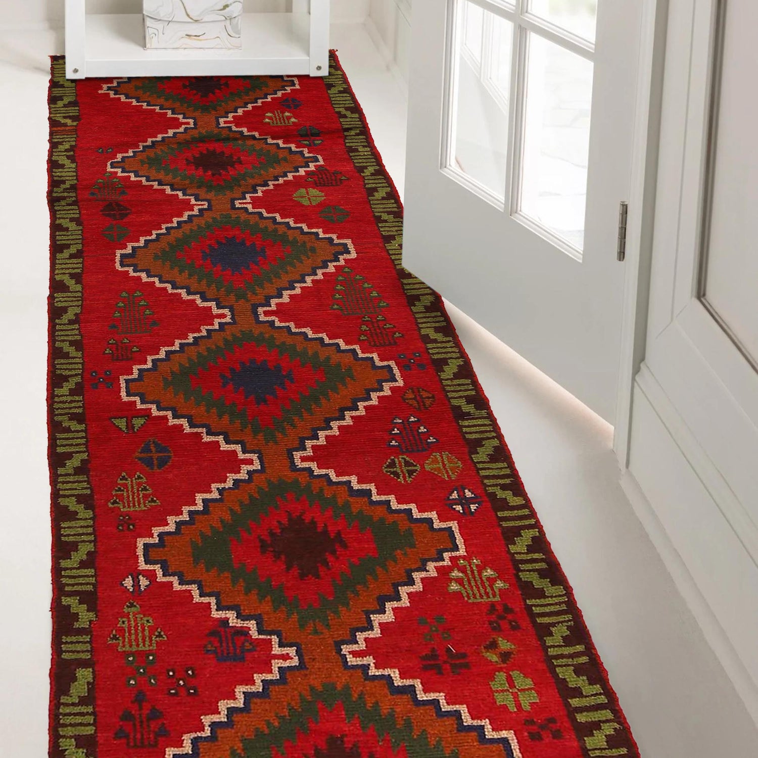 Baluchi Runner Rug Handmade Red 10' Runner