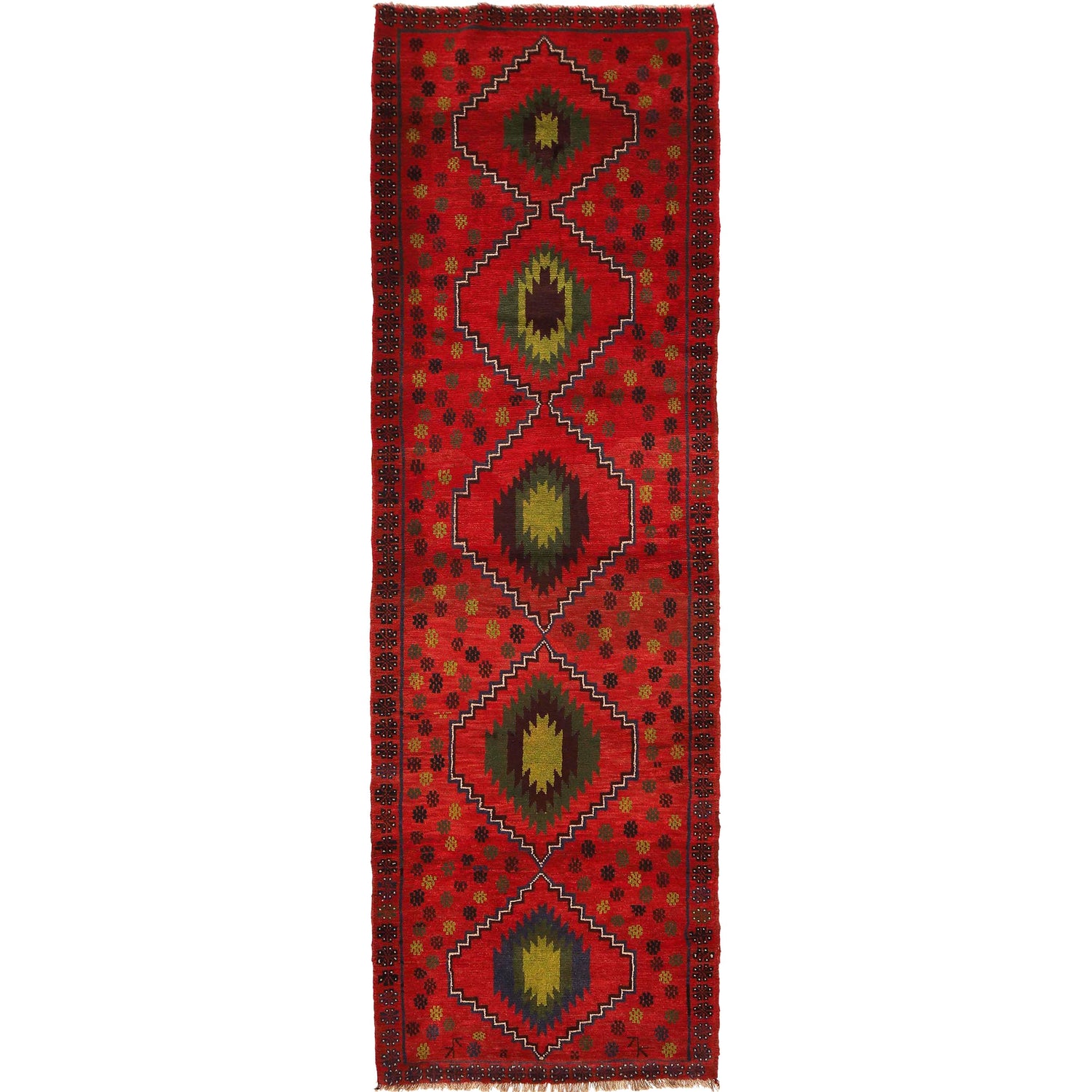 Baluchi Runner Rug Handmade Red 10' Runner