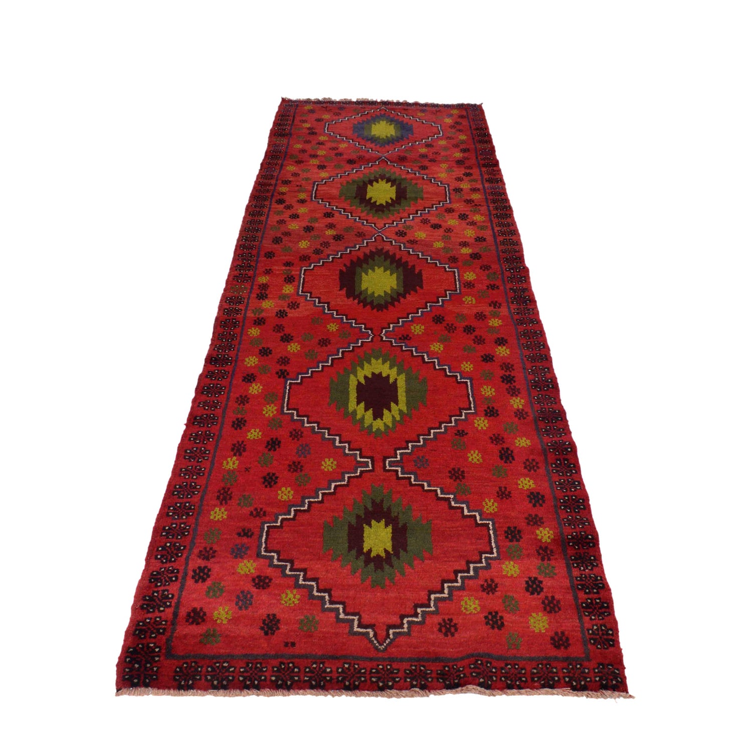Baluchi Runner Rug Handmade Red 10' Runner