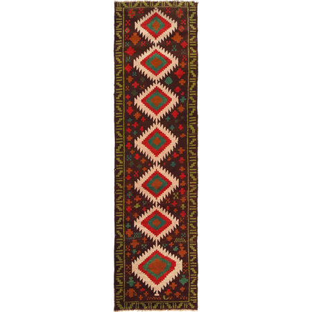 Baluchi Runner Rug Handmade Multi 10' Runner