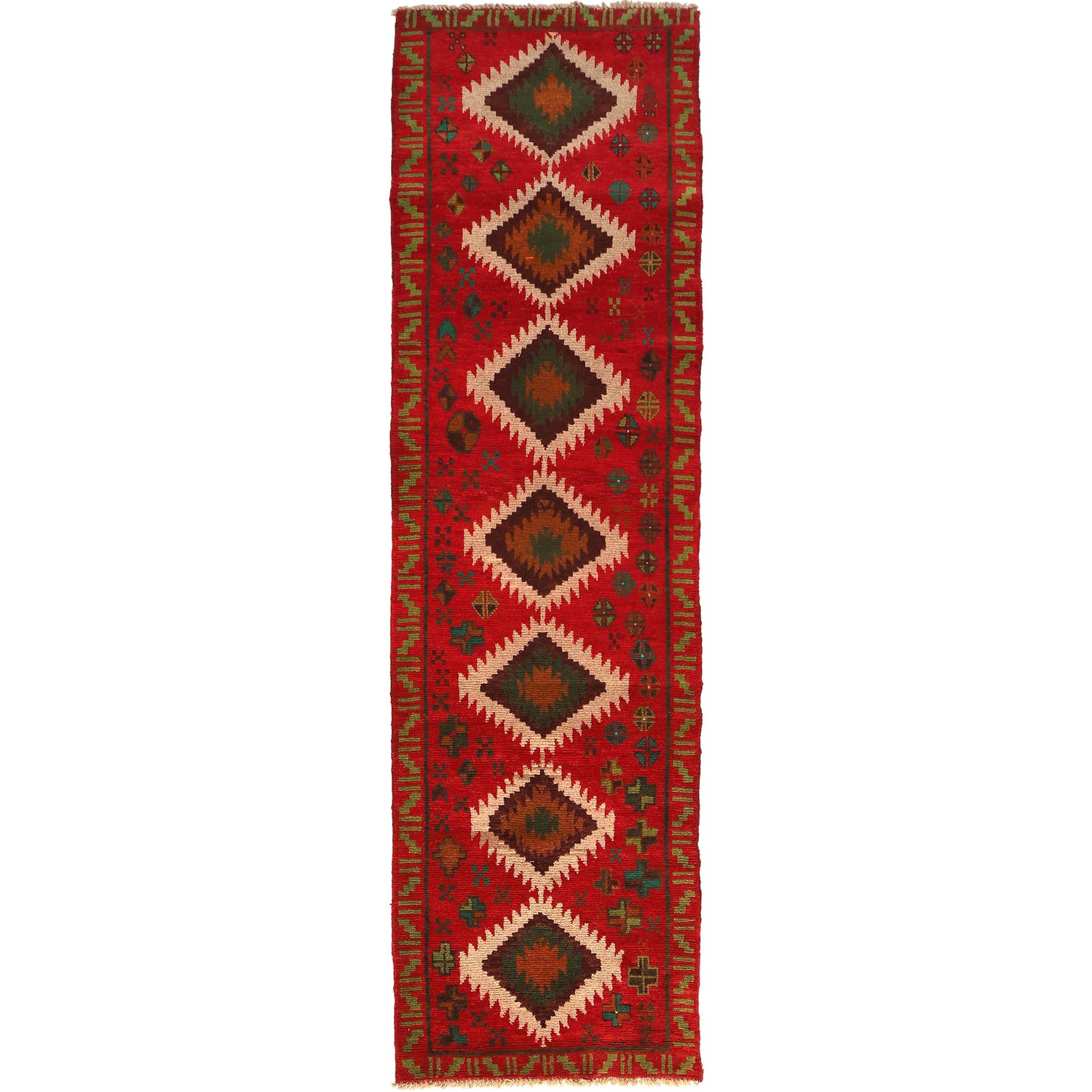 Baluchi Runner Rug Handmade Red 10' Runner