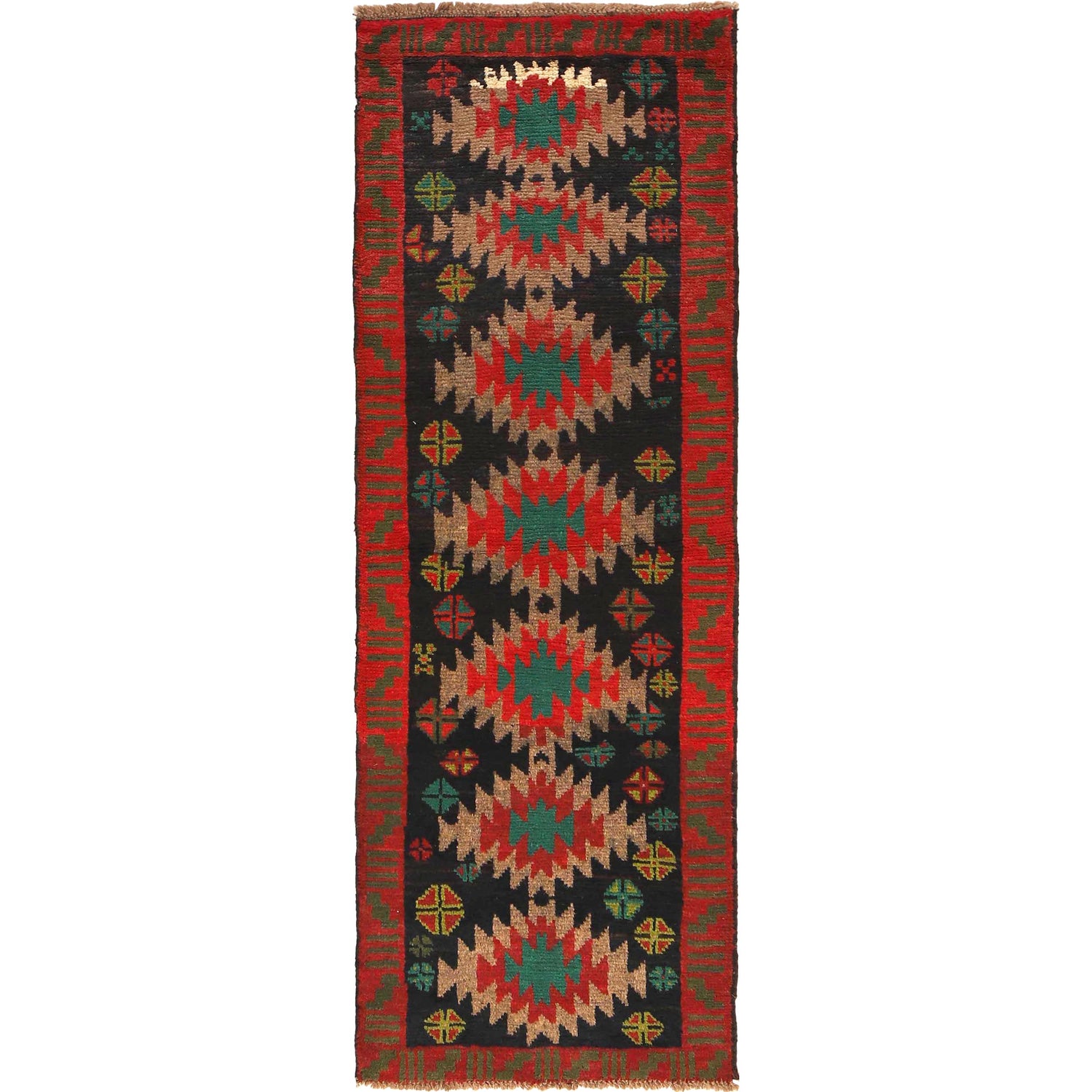 Baluchi Runner Rug Handmade Black 6' Runner