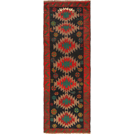 Baluchi Runner Rug Handmade Black 6' Runner