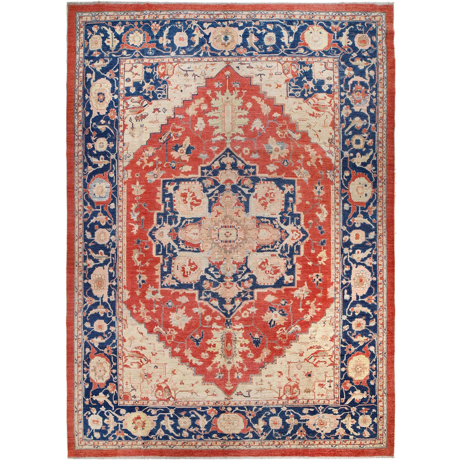 Heriz Area Rug Handmade Multi Medallion 10x14 ft