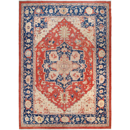 Heriz Area Rug Handmade Multi Medallion 10x14 ft