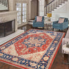 Heriz Area Rug Handmade Multi Medallion 10x14 ft