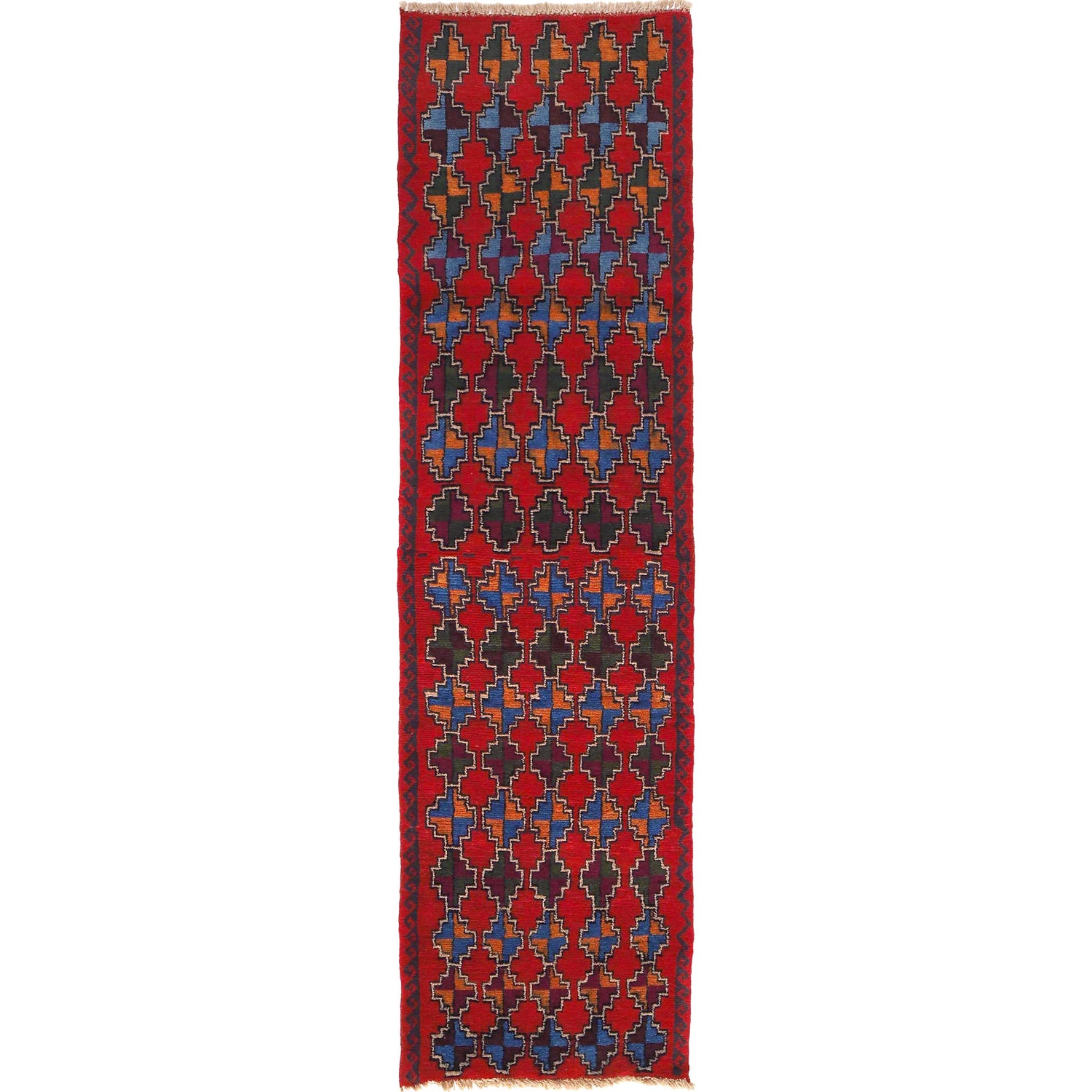 Baluchi Runner Rug Handmade Red 8' Runner