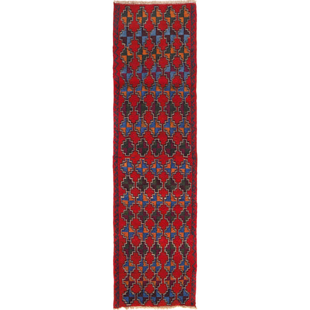 Baluchi Runner Rug Handmade Red 8' Runner