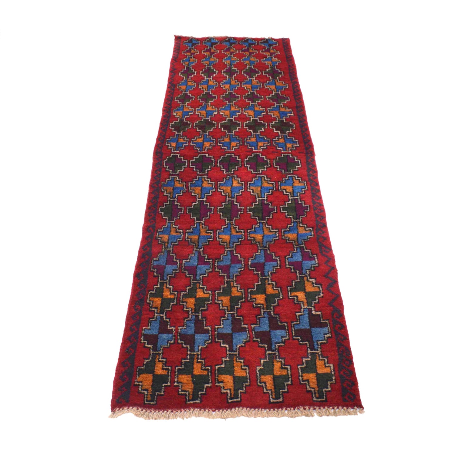 Baluchi Runner Rug Handmade Red 8' Runner