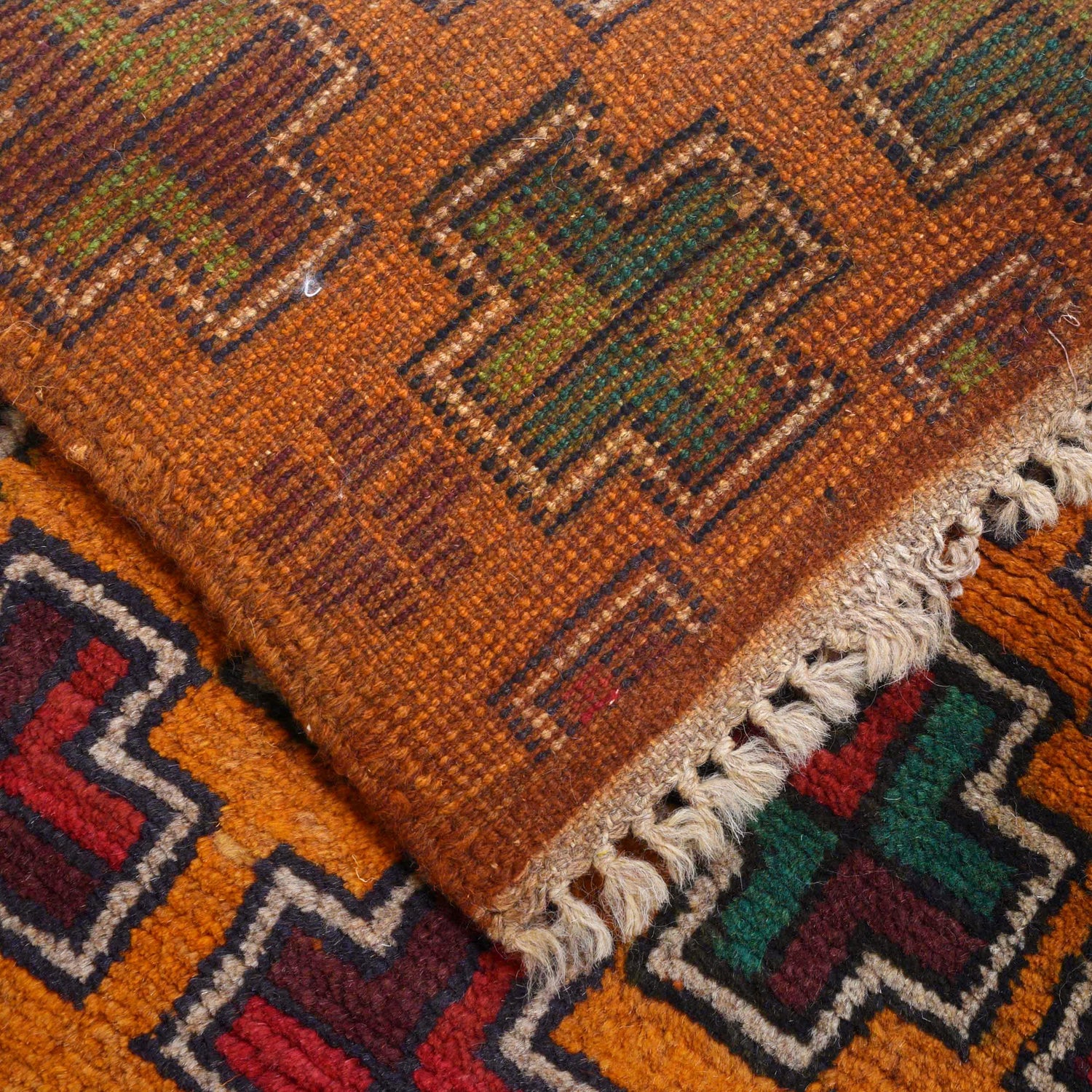 Baluchi Runner Rug Handmade Orange 8' Runner