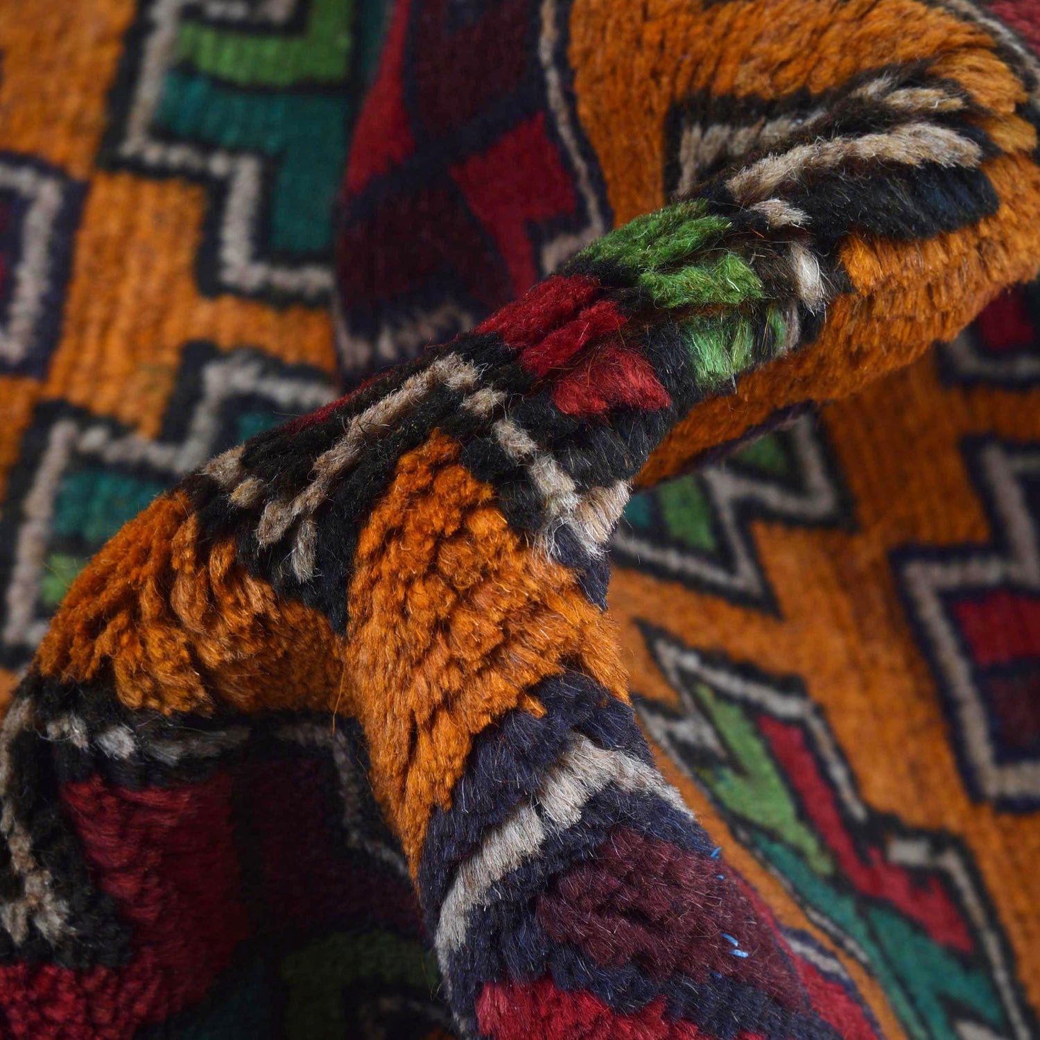 Baluchi Runner Rug Handmade Orange 8' Runner