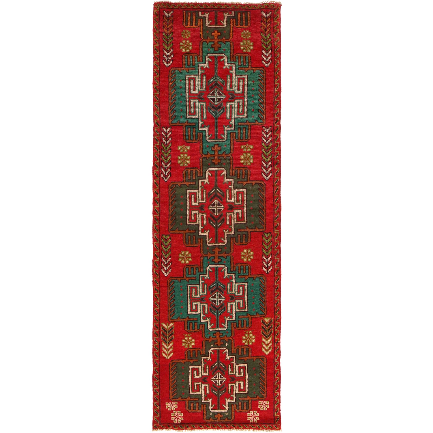 Baluchi Runner Rug Handmade Red 10' Runner