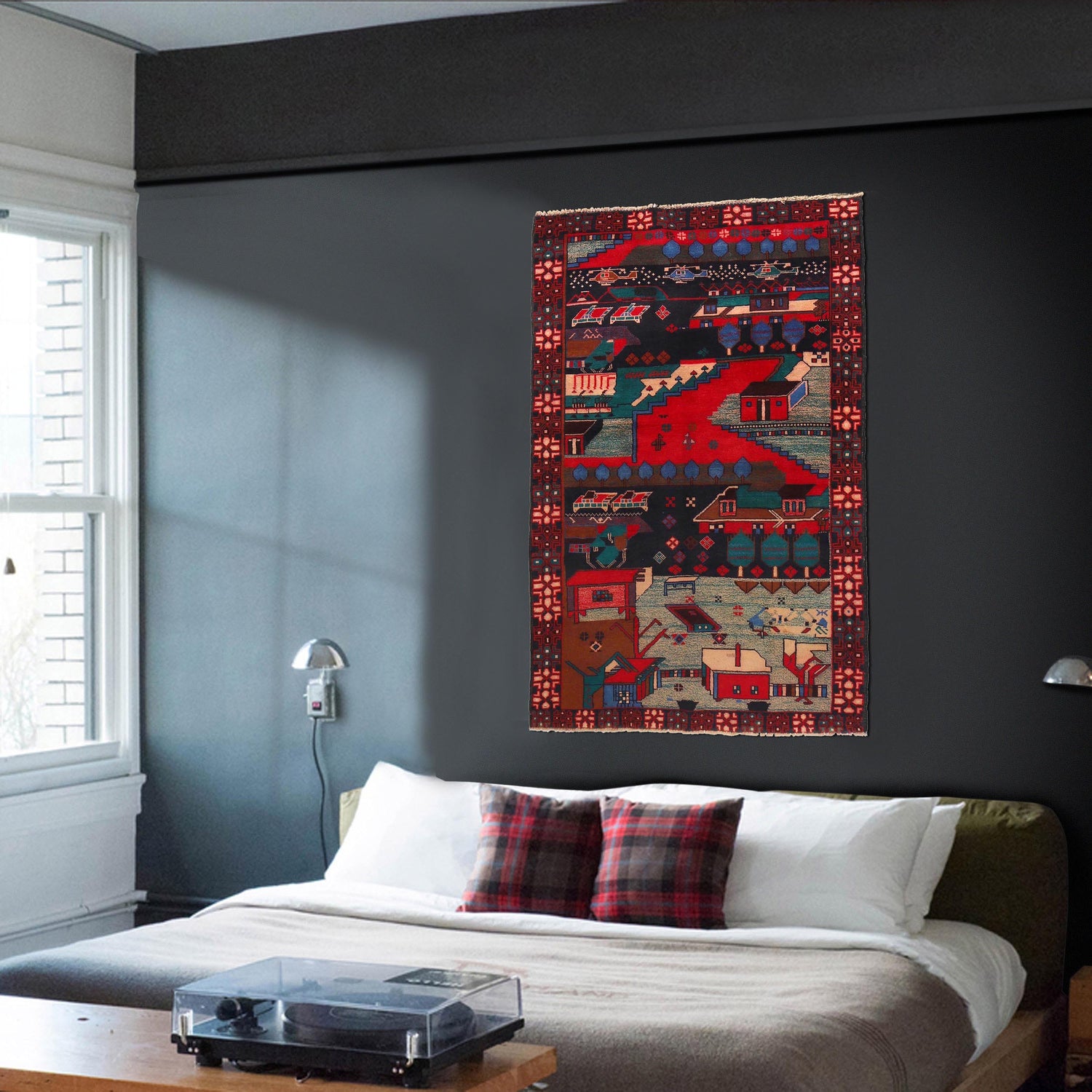 Pictorial Rug Handmade Multi Design