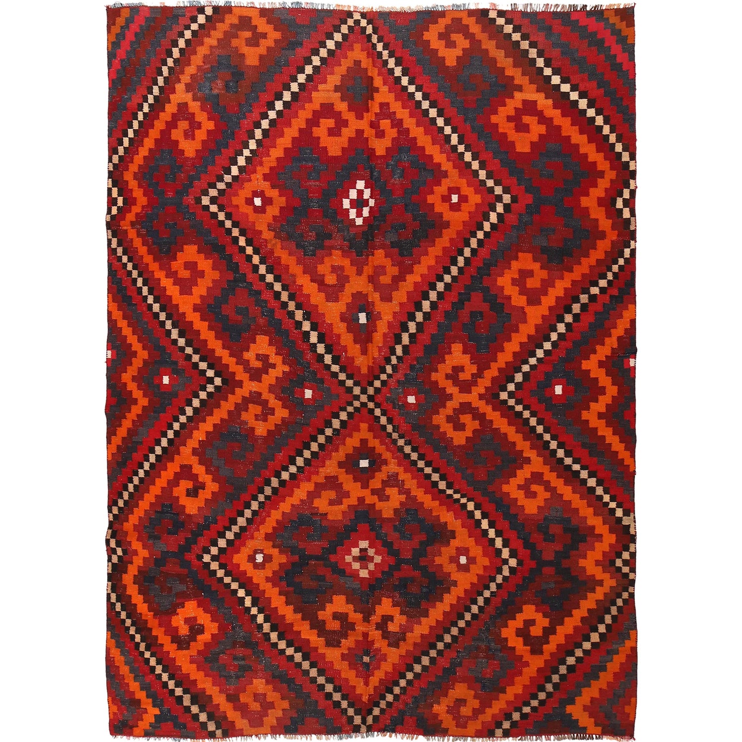 Maimana Kilim Area Rug Handmade Multi Floral 7x10 ft