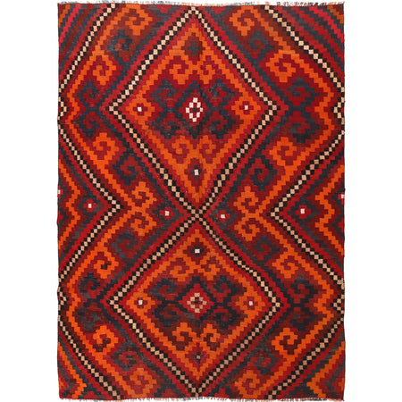 Maimana Kilim Area Rug Handmade Multi Floral 7x10 ft