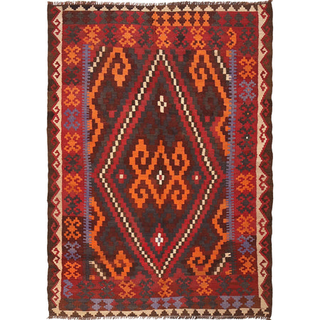 Maimana Kilim Area Rug Handmade Multi Floral 5x8 ft