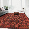 Maimana Kilim Area Rug Handmade Red Floral 5x8 ft