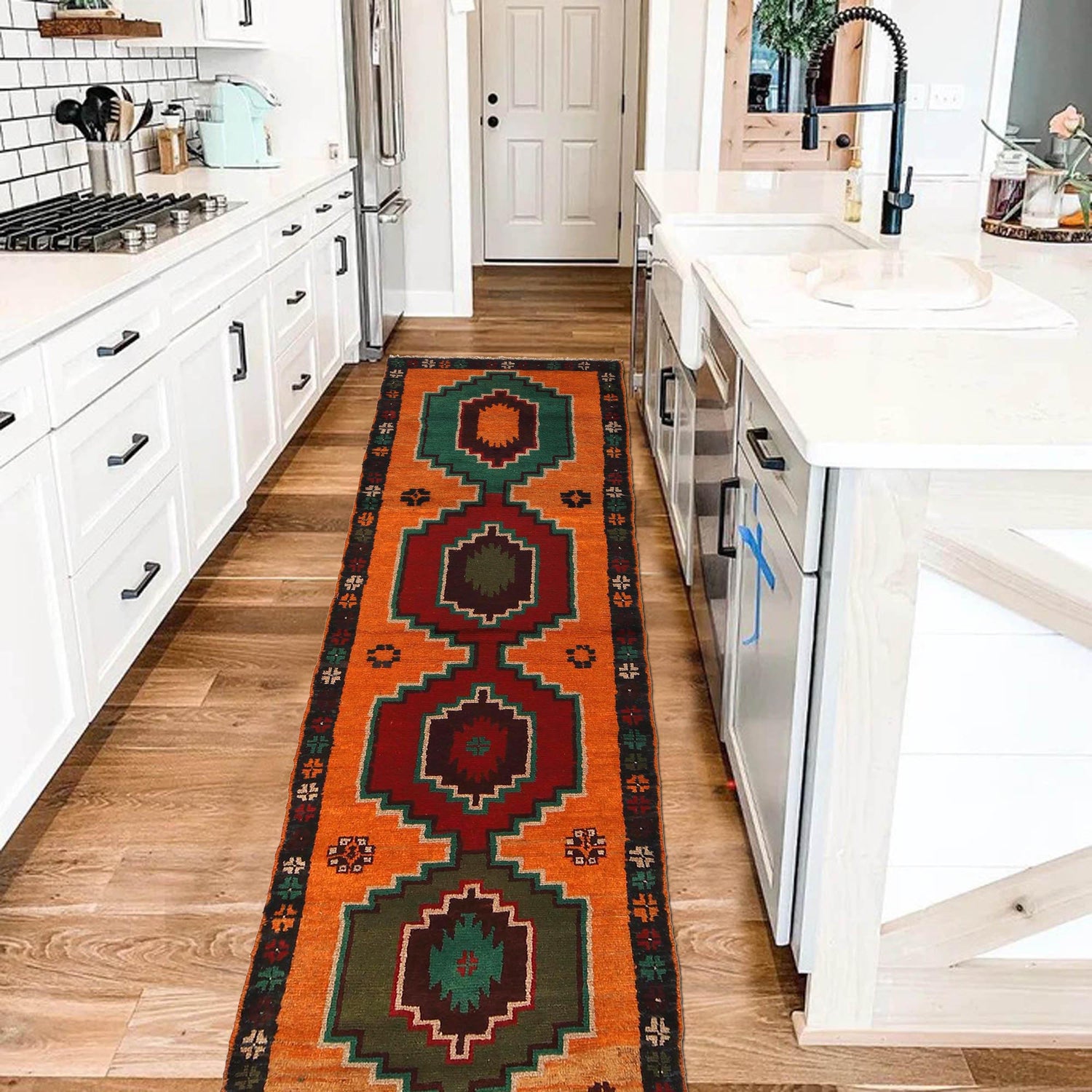 Baluchi Runner Rug Handmade Orange 8' Runner