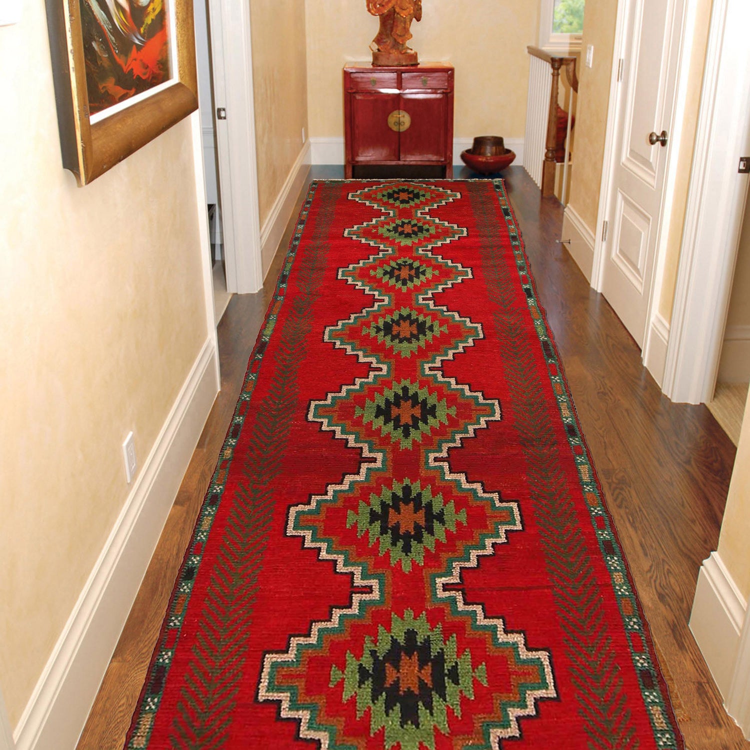Baluchi Runner Rug Handmade Red 8' Runner