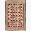 Soumak Kilim Area Rug Handmade White Pictorial 4x6 ft