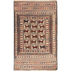 Soumak Kilim Area Rug Handmade White Pictorial 4x6 ft
