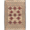 Soumak Kilim Area Rug Handmade White Floral 4x6 ft