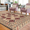 Soumak Kilim Area Rug Handmade White Floral 4x6 ft