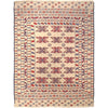 Soumak Kilim Area Rug Handmade White Floral 4x6 ft