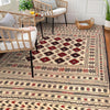Soumak Kilim Area Rug Handmade White Floral 4x6 ft