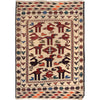 Soumak Kilim Area Rug Handmade White Pictorial 4x6 ft