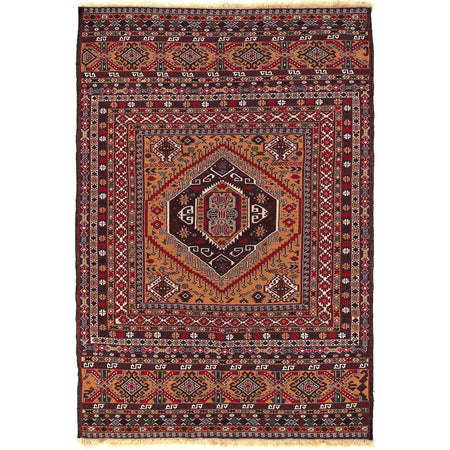 Maliki Kilim Area Rug Handmade Multi Floral 4x6 ft