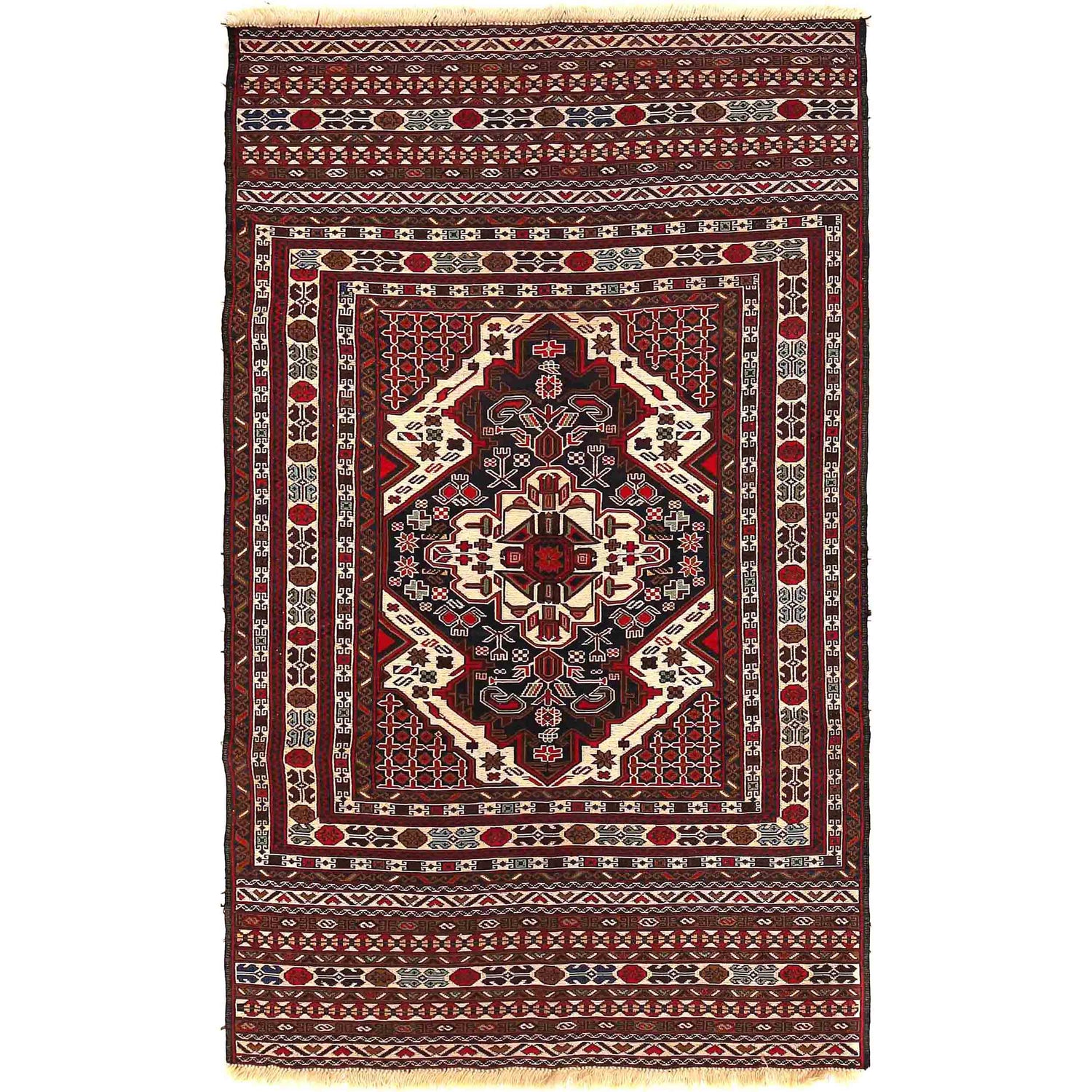 Maliki Kilim Area Rug Handmade Multi Floral 4x6 ft
