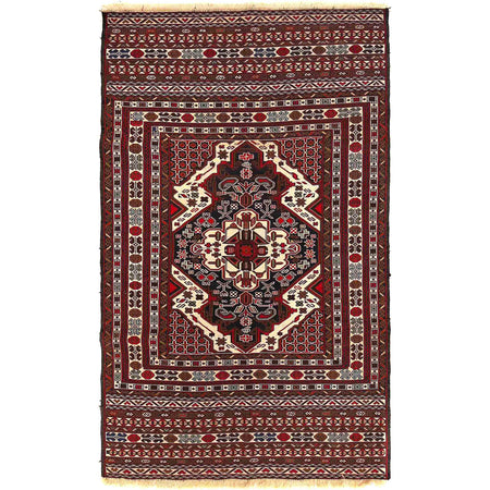 Maliki Kilim Area Rug Handmade Multi Floral 4x6 ft