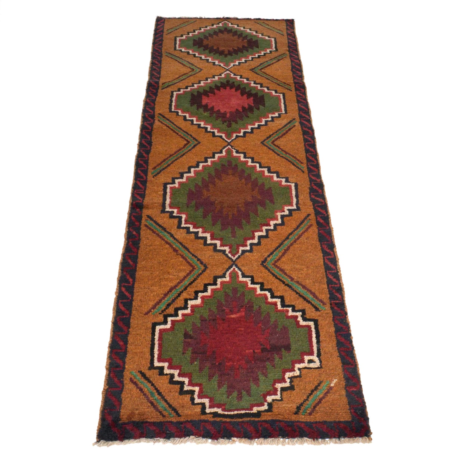 Baluchi Runner Rug Handmade Orange 8' Runner