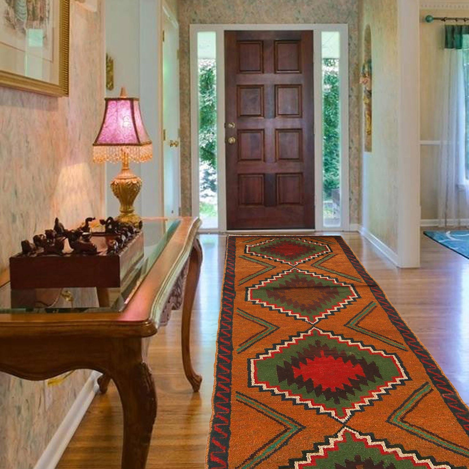 Baluchi Runner Rug Handmade Orange 8' Runner