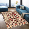 Soumak Kilim Area Rug Handmade White Pictorial 4x6 ft