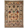 Oushak Area Rug Handmade Beige Floral 7x10 ft