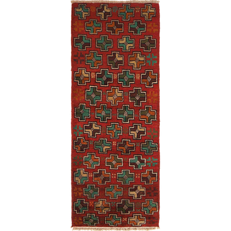 Baluchi Runner Rug Handmade Red 6' Runner