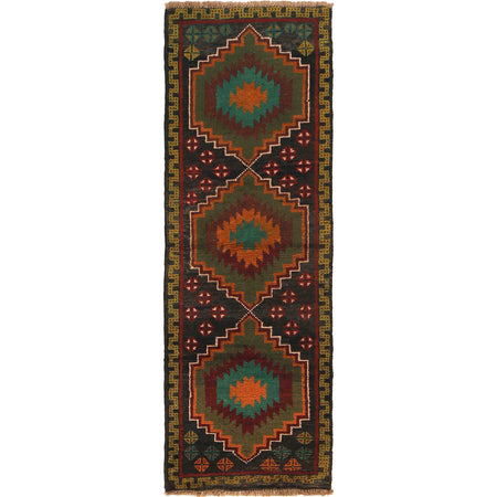 Baluchi Runner Rug Handmade Black 6' Runner